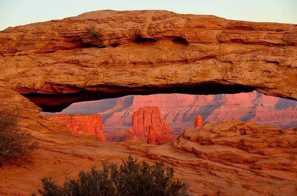 Mesa Poster featuring the photograph Sunset at Mesa Arch by Tranquil Light Photography