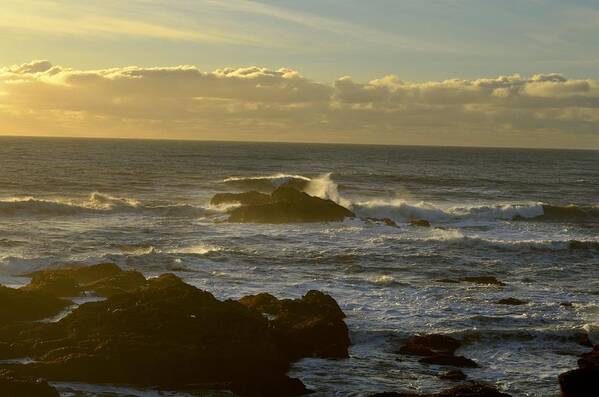 Sunset Poster featuring the photograph Sunset at Santa Cruz by Alex King