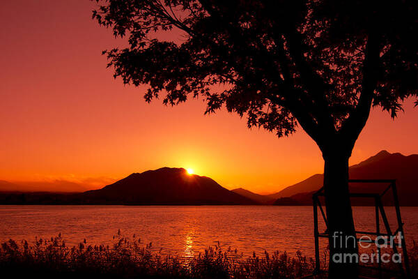 Sunset At The Lake Poster featuring the photograph Sunset at the Lake by Beverly Claire Kaiya