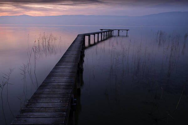 Sunset Poster featuring the photograph Sunset at the lake by Dominique Dubied