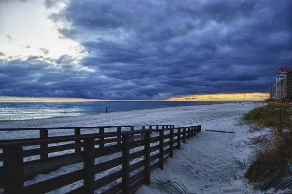 Alabama Poster featuring the digital art Sunset Boardwalk by Michael Thomas