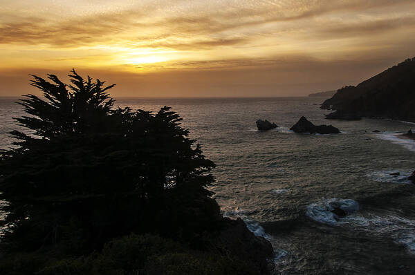 Photography Poster featuring the photograph Sunset from Julia Pfeiffer Burns State Park by Lee Kirchhevel