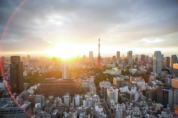 Tokyo Tower Poster featuring the photograph Sunset From The Wtc by Timothy Buerger / Timdesuyo.com