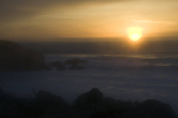 Sunset Poster featuring the photograph Sunset Through Fogged Glass by Scott Lenhart