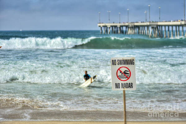 Venice Beach Poster featuring the photograph Surfing Venice Beach CA by David Zanzinger