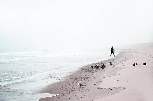 Cape Cod Surfing Poster featuring the photograph Surfing Where the Ocean Meets the Sky by Brooke T Ryan