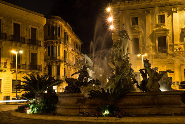 Fountain Of Diane Poster featuring the photograph Syracuse - Diana Fountain by Georgia Mizuleva