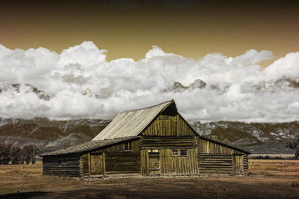 Wood Poster featuring the photograph T.A. Moulton Barn in the Grand Tetons by Randall Nyhof