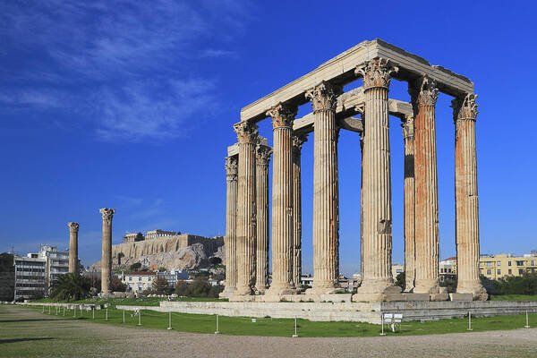 Acropolis Poster featuring the photograph Temple of Olympian Zeus Athens Greece by Ivan Pendjakov