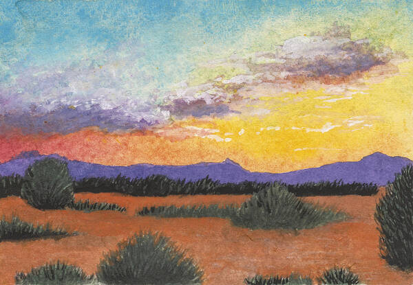 West Texas Desert Poster featuring the painting Texas by Joe Michelli