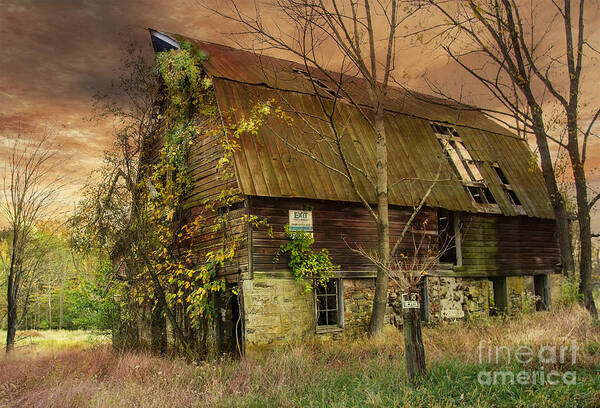 Nostalgia Poster featuring the photograph The Abandoned Barn by Debra Fedchin