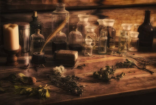 Apothecary Poster featuring the photograph The Apothecary by Priscilla Burgers