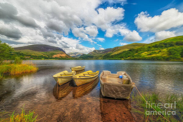 Nantlle Valley Poster featuring the photograph The Boats by Adrian Evans