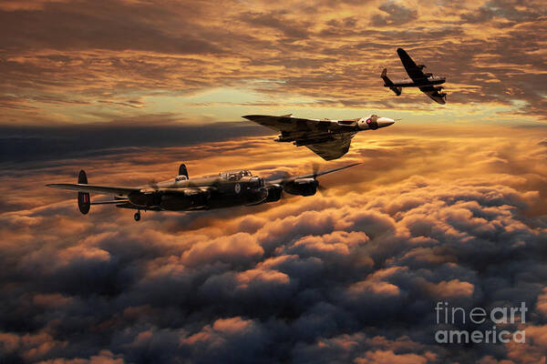 Avro Poster featuring the digital art The Bomber Age by Airpower Art