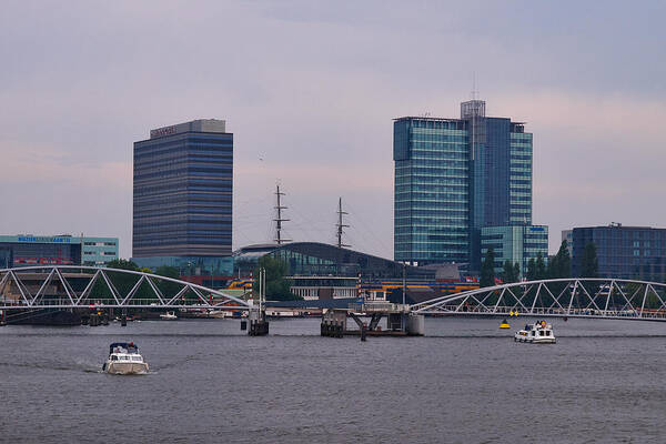 Alankomaat Poster featuring the photograph The Bridge in Amsterdam by Jouko Lehto