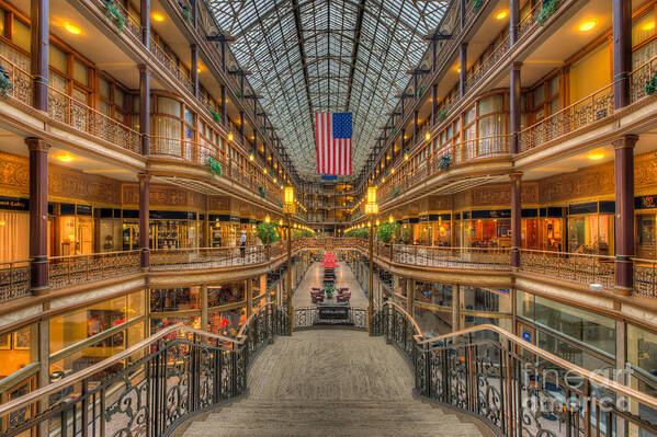 Clarence Holmes Poster featuring the photograph The Cleveland Arcade V by Clarence Holmes