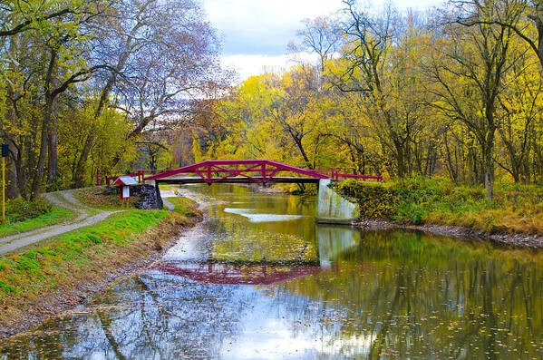 The Poster featuring the photograph The Delaware Canal Near New Hope Pa in Autumn by Bill Cannon