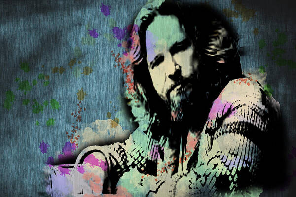 Feature Art Poster featuring the digital art The Dude - Scatter Watercolor by Paulette B Wright