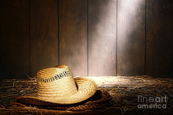 Straw Poster featuring the photograph The Farmer Hat by Olivier Le Queinec