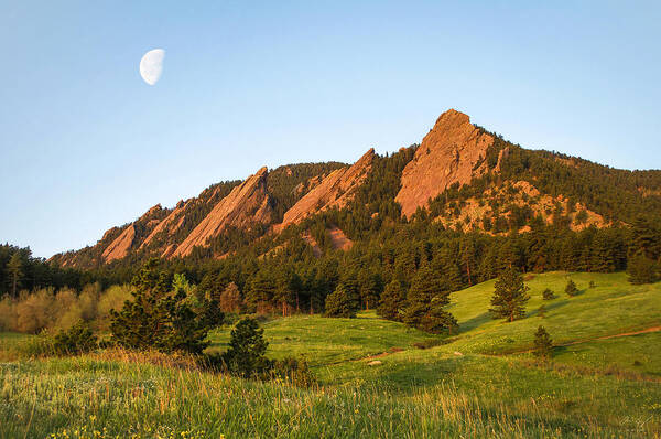 Flatirons Poster featuring the photograph The Flatirons - Spring by Aaron Spong