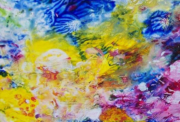 Abstract Poster featuring the painting The Frequency of Joy by Sharon Ackley