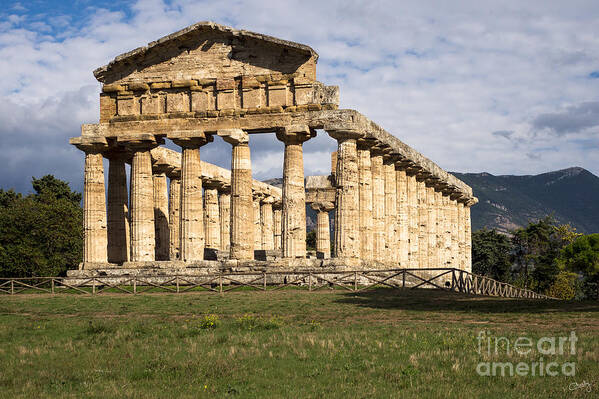Italy Poster featuring the photograph The Greek Temple of Athena by Prints of Italy