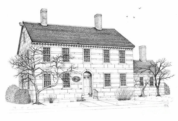 Architectural Drawings. Technical Illustrations. Historical Landmark Poster featuring the drawing The Jillson House by Michelle Welles