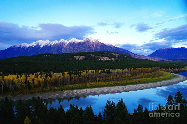 Mountains Poster featuring the photograph The Kootenenai River Surrounding The Canadian Rockies  by Jeff Swan