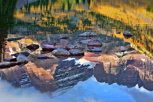 Autumn Colors Poster featuring the photograph The Maroon Bells Reflected by Jim Garrison