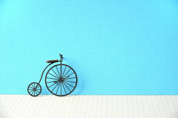 Paper Craft Poster featuring the photograph The Model Of The Bicycle Made Of The by Yagi Studio