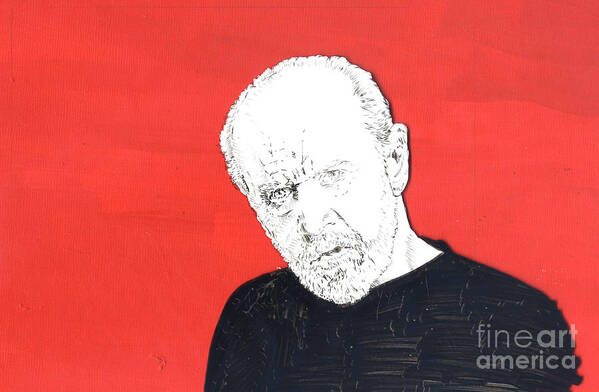 George Poster featuring the mixed media The Priest on Red by Jason Tricktop Matthews