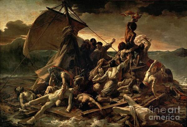Jean Louis Thodore Gricault - The Raft Of The Medusa Poster featuring the painting The Raft of the Medusa by Celestial Images