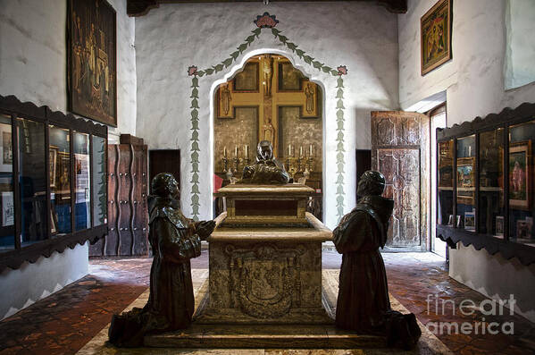 Junipero Serra Poster featuring the photograph The Serra Cenotaph in Carmel Mission by RicardMN Photography