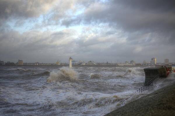 Lighthouse Poster featuring the photograph The Wild Mersey 2 by Spikey Mouse Photography