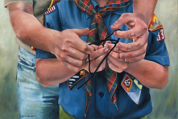 Scout Poster featuring the painting Ties That Bind by Lori Brackett
