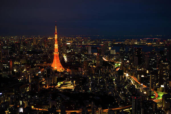 Tokyo Tower Poster featuring the photograph Tokyo Tower By Night by Aaron Tang