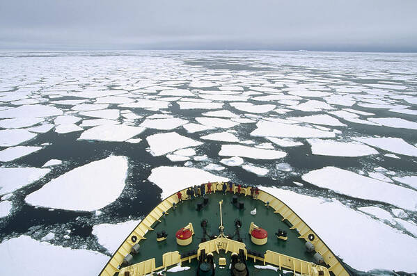 Feb0514 Poster featuring the photograph Tourists On Russian Icebreaker by Konrad Wothe