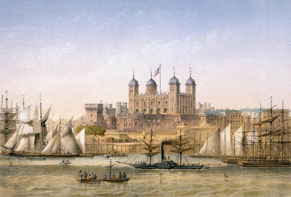 The Tower Of London Poster featuring the painting Tower Of London, 1862 by Achille-Louis Martinet