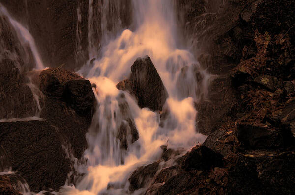 Waterfall Poster featuring the photograph Traditional Waterfall At Sunset by Lawrence Christopher