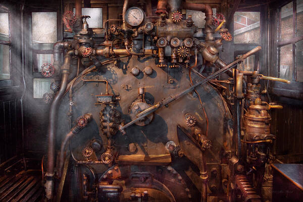 Train Art Poster featuring the photograph Train - Engine - Hot under the collar by Mike Savad