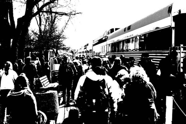 Black And White Poster featuring the photograph Train Travelers by Gravityx9  Designs