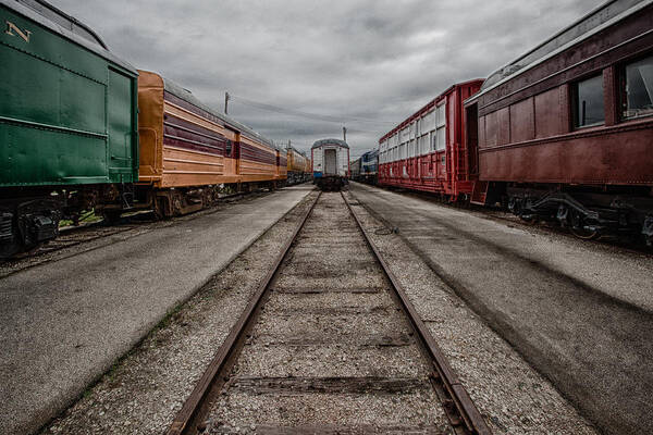 Train Poster featuring the photograph Train Yard by Mike Burgquist