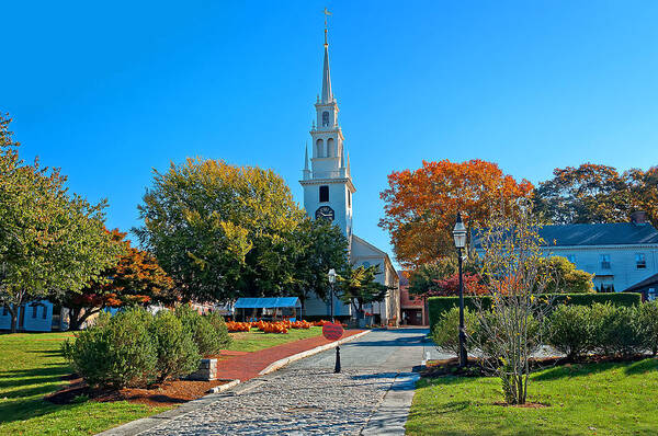 Newport Poster featuring the photograph Trinity Church in Queen Anne Square in Newport by Mitchell R Grosky