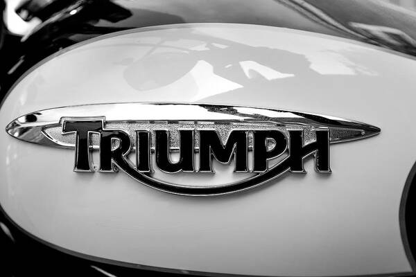 Motorcycle Poster featuring the photograph Triumph fuel tank by Steve Gravano
