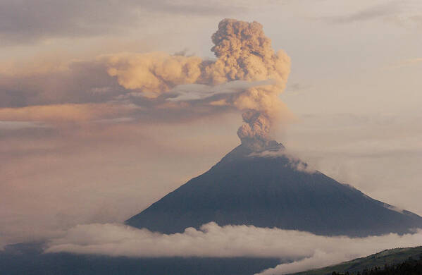 00216790 Poster featuring the photograph Tungurahua Volcano Erupting by Pete Oxford