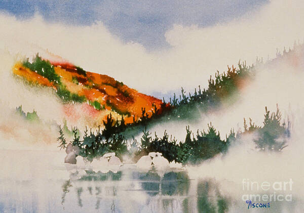 Turnagain Arm Impressions Poster featuring the painting Turnagain Autumn Impression by Teresa Ascone