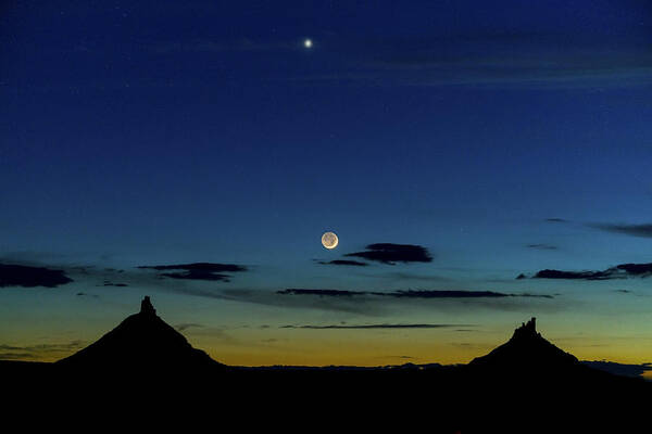 Moon Poster featuring the photograph Twilight Moon by Dustin LeFevre