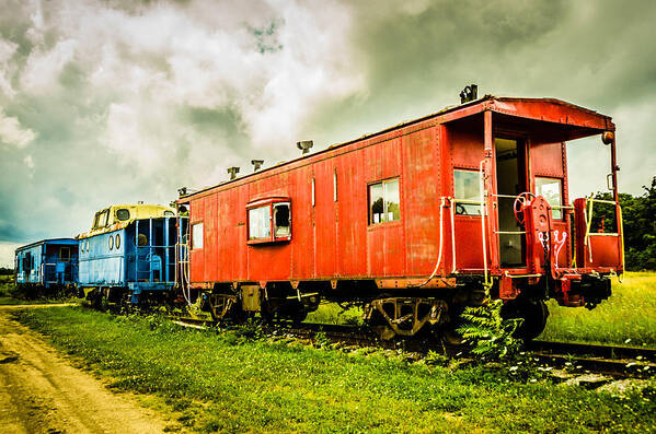 Guy Whiteley Photography Poster featuring the photograph Two Cabooses by Guy Whiteley