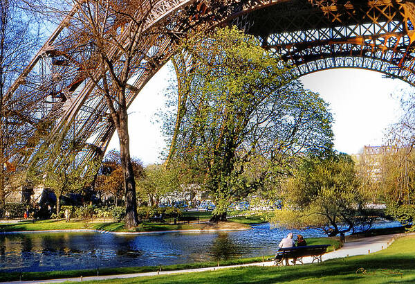 Eiffel Tower Poster featuring the photograph Under the Eiffel Tower by Chuck Staley