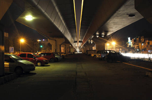 Cars Poster featuring the photograph Under the flyover by Sumit Mehndiratta